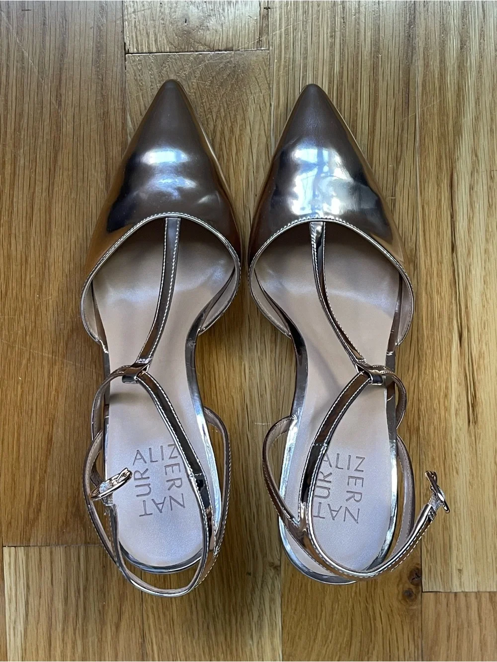 Naturalizer Astrid T-Strap Pointed Toe Dress Pumps – Rose Gold – Size 8.5 – NWT
